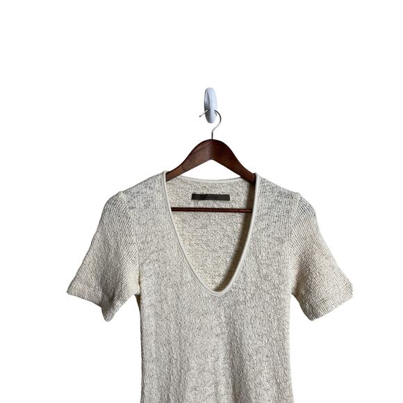 Enza Costa Slub Sweater Knit Half Sleeve Dress in Undyed Womans Small+ - Picture 8 of 11